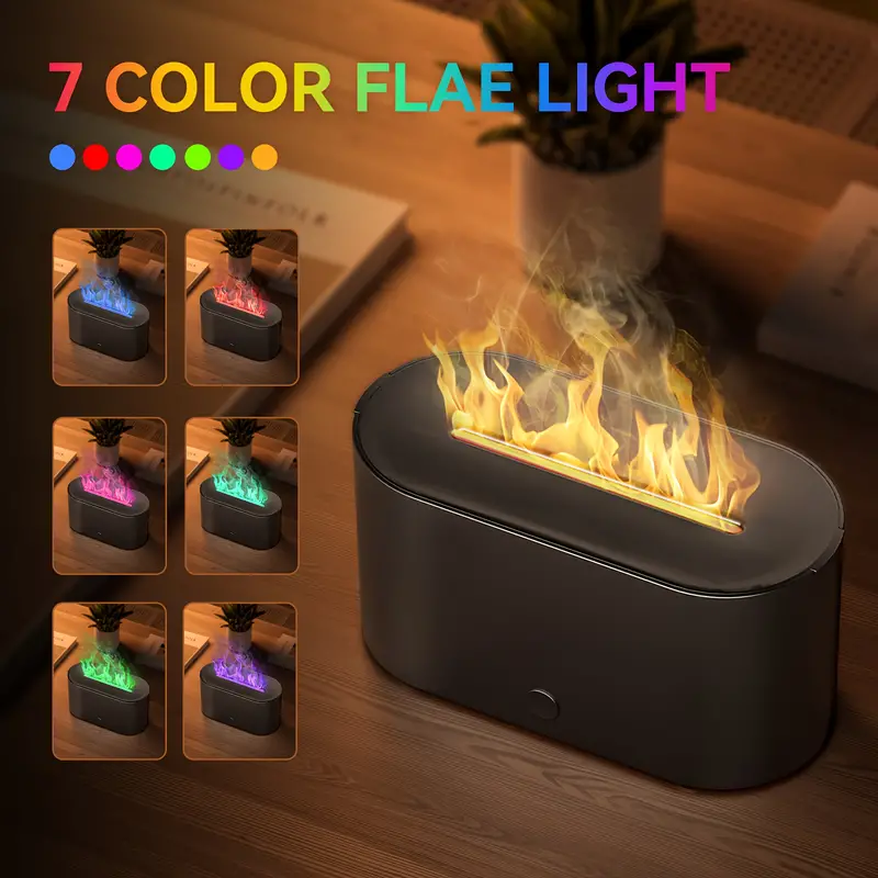 Colorful Flame Aromatherapy Diffuser & Humidifier - Cozy Ambiance Essential Oil Diffuser