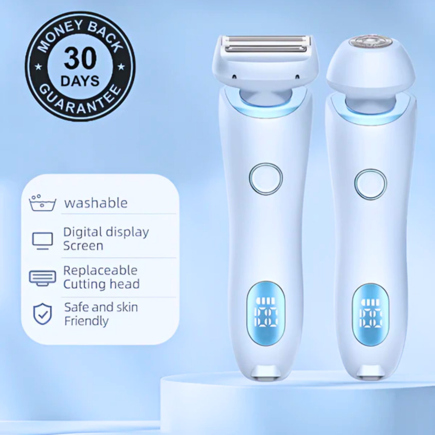 TrueSmooth™ 2 In 1 Epilator Glide Shaver: Smooth & Effortless Beauty